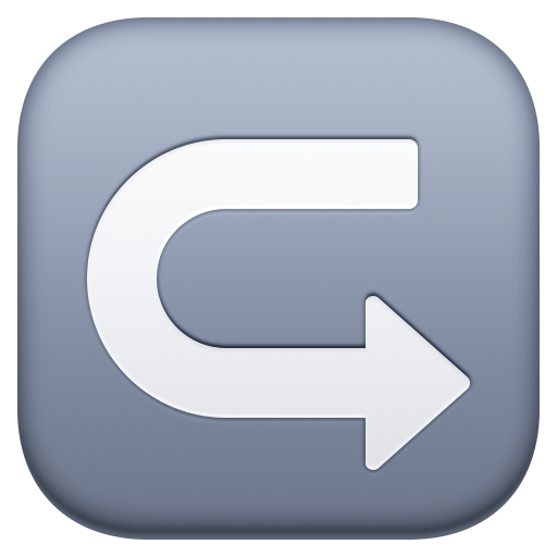 left arrow curving right as rendered by Facebook