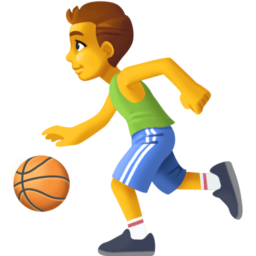 man bouncing ball as rendered by Facebook