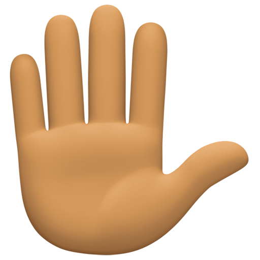 raised hand: medium skin tone as rendered by Facebook