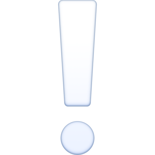 white exclamation mark as rendered by Facebook