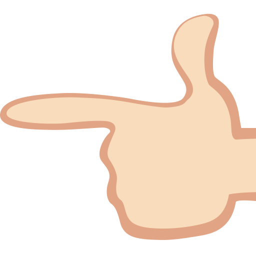 Backhand Index Pointing Left: Light Skin Tone, the design in this release