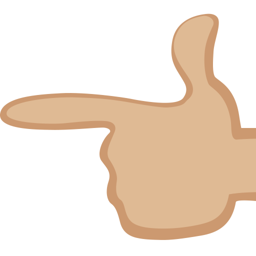 Backhand Index Pointing Left: Medium-Light Skin Tone, the design in this release