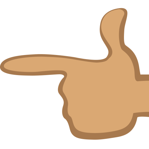 Backhand Index Pointing Left: Medium Skin Tone, the design in this release