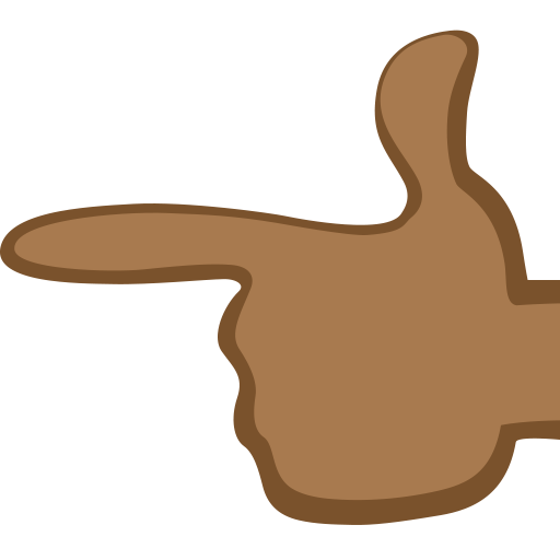 Backhand Index Pointing Left: Medium-Dark Skin Tone, the design in this release
