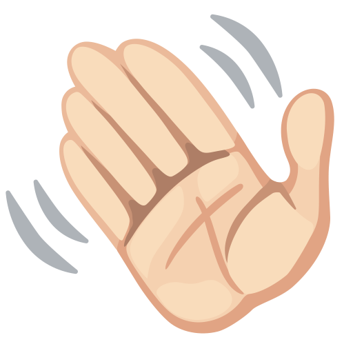 Waving Hand: Light Skin Tone, the design in this release