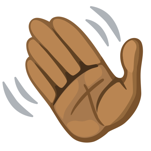 Waving Hand: Medium-Dark Skin Tone, the design in this release
