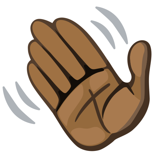Waving Hand: Dark Skin Tone, the design in this release