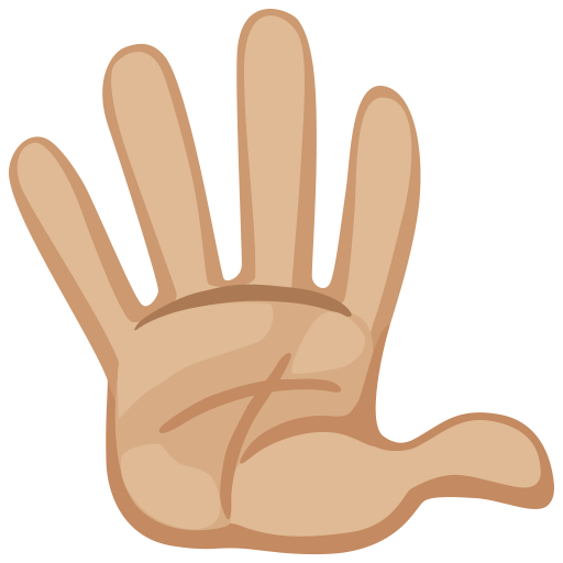 Hand with Fingers Splayed: Medium-Light Skin Tone, the design in this release