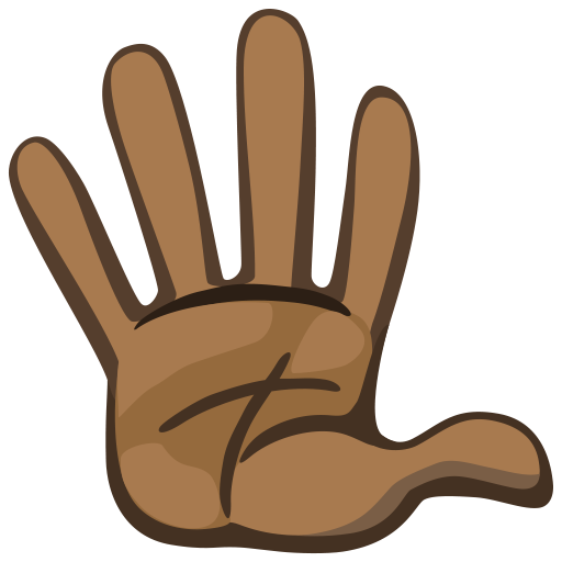 Hand with Fingers Splayed: Dark Skin Tone, the design in this release