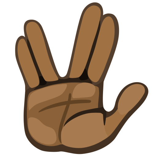 Vulcan Salute: Dark Skin Tone, the design in this release