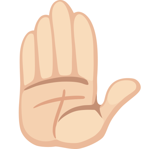 Raised Hand: Light Skin Tone, the design in this release