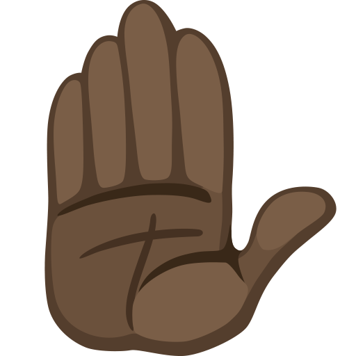 Raised Hand: Dark Skin Tone, the design in this release