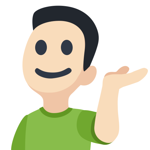 Man Tipping Hand: Light Skin Tone, the design in this release