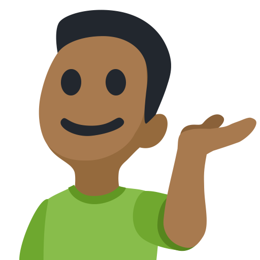 Man Tipping Hand: Medium-Dark Skin Tone, the design in this release