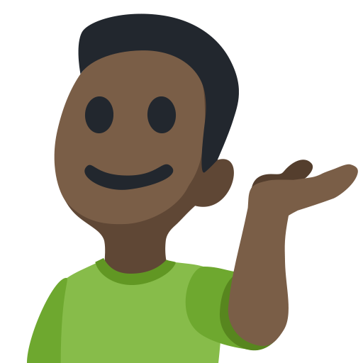 Man Tipping Hand: Dark Skin Tone, the design in this release