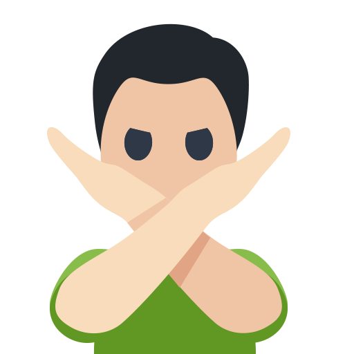 Man Gesturing NO: Light Skin Tone, the design in this release