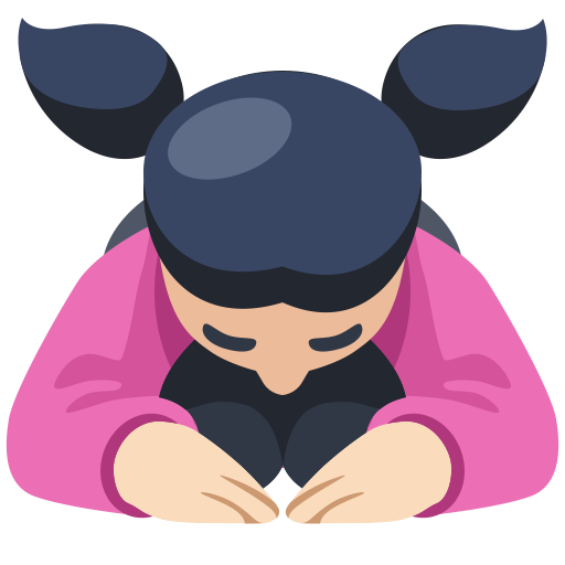 Woman Bowing: Light Skin Tone, the design in this release