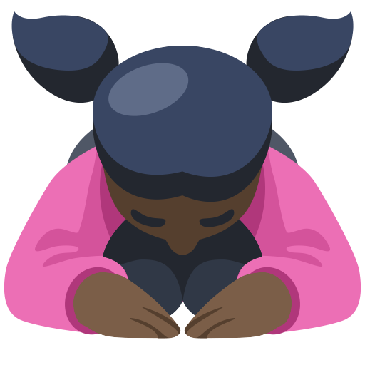 Woman Bowing: Dark Skin Tone, the design in this release
