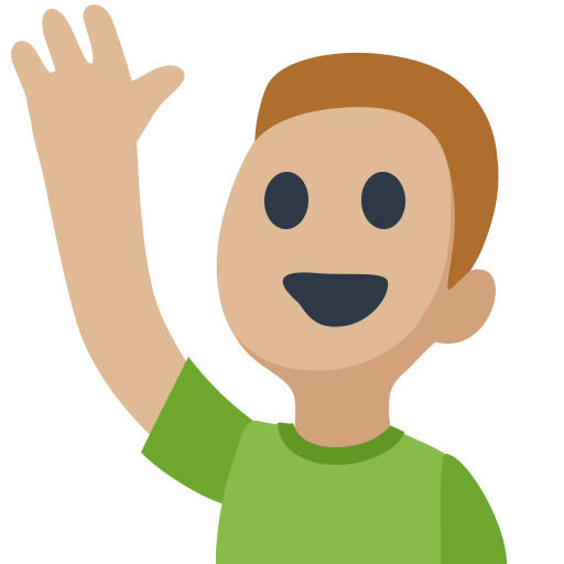 Man Raising Hand: Medium-Light Skin Tone, the design in this release