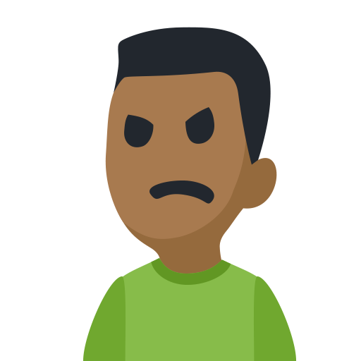 Man Frowning: Medium-Dark Skin Tone, the design in this release
