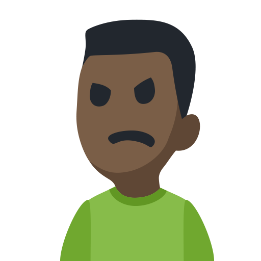 Man Frowning: Dark Skin Tone, the design in this release