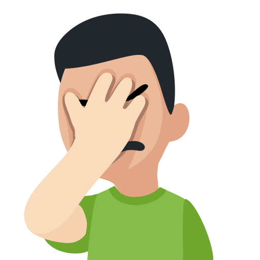Man Facepalming: Light Skin Tone, the design in this release