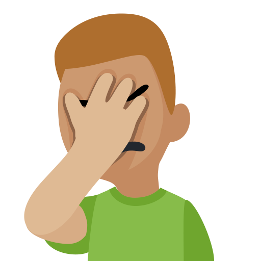 Man Facepalming: Medium-Light Skin Tone, the design in this release