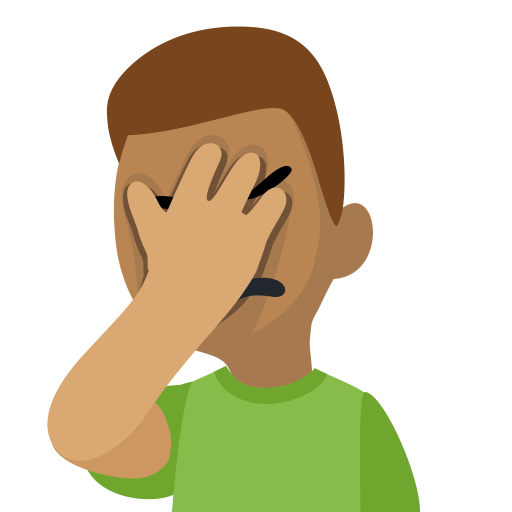 Man Facepalming: Medium Skin Tone, the design in this release