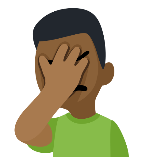 Man Facepalming: Medium-Dark Skin Tone, the design in this release