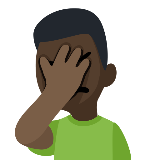 Man Facepalming: Dark Skin Tone, the design in this release