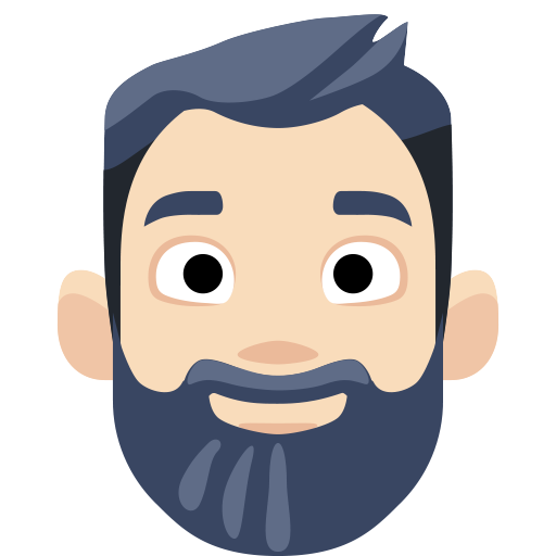 Person: Light Skin Tone, Beard, the design in this release