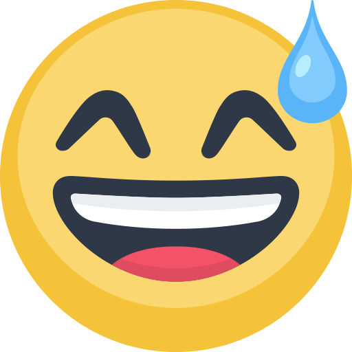 Grinning Face with Sweat, the previous design