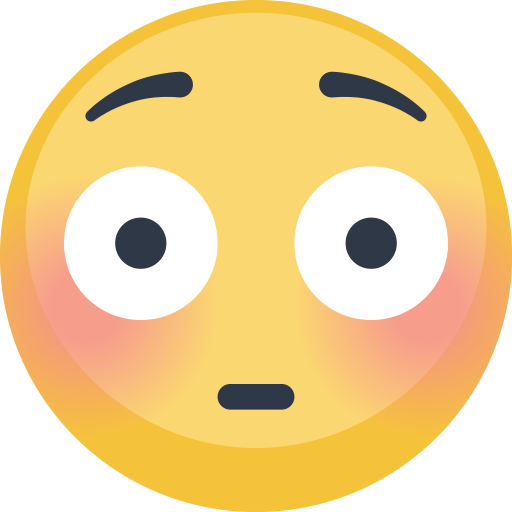 Flushed Face as drawn by Facebook in 2.2.1