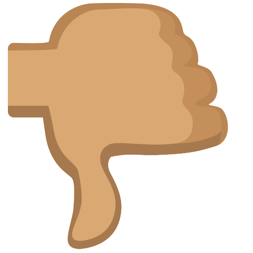 Thumbs Down: Medium Skin Tone as drawn by Facebook in 2.2