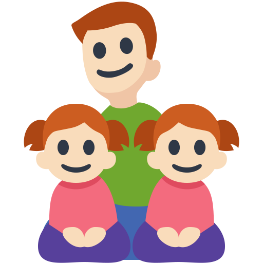 Family - Man: Light Skin Tone, Girl: Light Skin Tone, Girl: Light Skin Tone, the design in this release