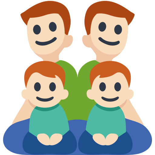 Family - Man: Light Skin Tone, Man: Light Skin Tone, Boy: Light Skin Tone, Boy: Light Skin Tone, the design in this release