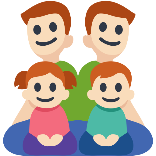 Family - Man: Light Skin Tone, Man: Light Skin Tone, Girl: Light Skin Tone, Boy: Light Skin Tone, the design in this release