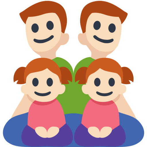Family - Man: Light Skin Tone, Man: Light Skin Tone, Girl: Light Skin Tone, Girl: Light Skin Tone, the design in this release