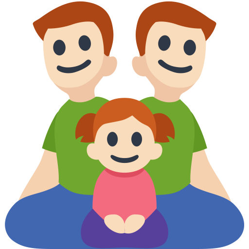 Family - Man: Light Skin Tone, Man: Light Skin Tone, Girl: Light Skin Tone, the design in this release