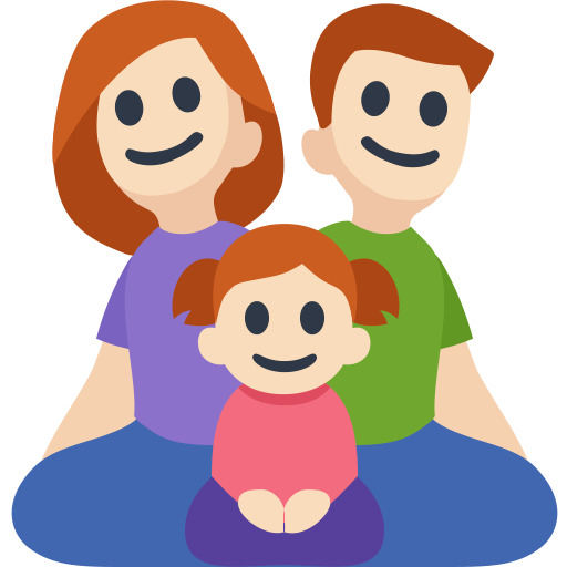 Family - Man: Light Skin Tone, Woman: Light Skin Tone, Girl: Light Skin Tone, the design in this release