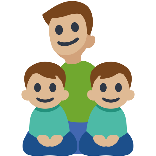 Family - Man: Medium-Light Skin Tone, Boy: Medium-Light Skin Tone, Boy: Medium-Light Skin Tone, the design in this release