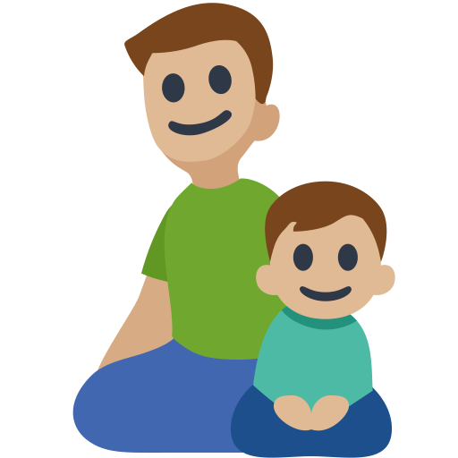 Family - Man: Medium-Light Skin Tone, Boy: Medium-Light Skin Tone, the design in this release