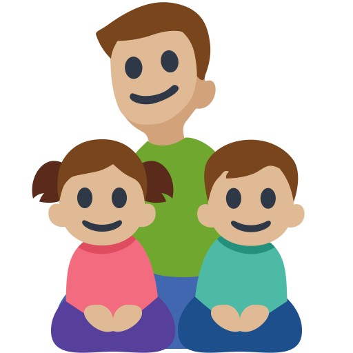 Family - Man: Medium-Light Skin Tone, Girl: Medium-Light Skin Tone, Boy: Medium-Light Skin Tone, the design in this release