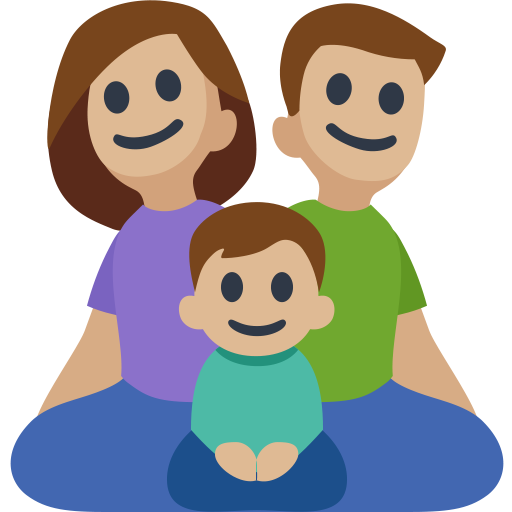 Family - Man: Medium-Light Skin Tone, Woman: Medium-Light Skin Tone, Boy: Medium-Light Skin Tone, the design in this release