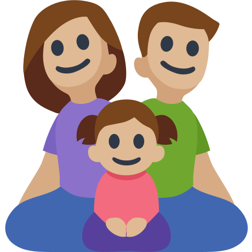 Family - Man: Medium-Light Skin Tone, Woman: Medium-Light Skin Tone, Girl: Medium-Light Skin Tone, the design in this release