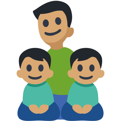 Family - Man: Medium Skin Tone, Boy: Medium Skin Tone, Boy: Medium Skin Tone, the design in this release