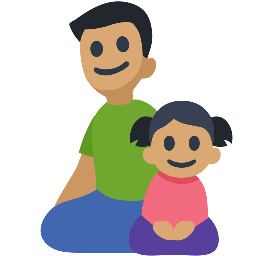 Family - Man: Medium Skin Tone, Girl: Medium Skin Tone, the design in this release