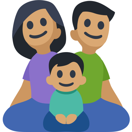 Family - Man: Medium Skin Tone, Woman: Medium Skin Tone, Boy: Medium Skin Tone, the design in this release