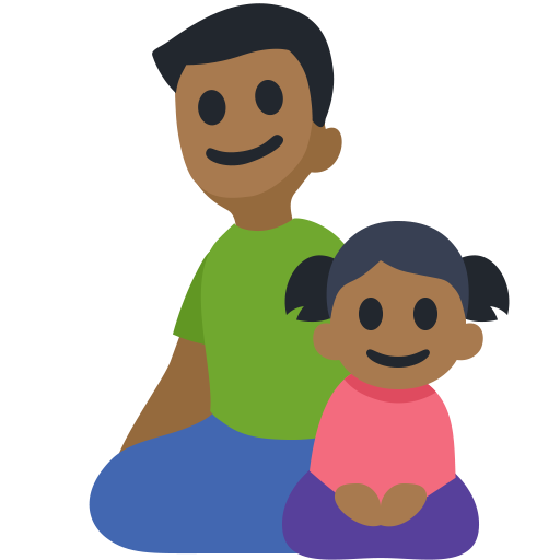 Family - Man: Medium-Dark Skin Tone, Girl: Medium-Dark Skin Tone, the design in this release