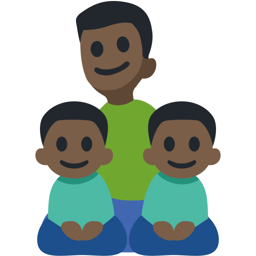 Family - Man: Dark Skin Tone, Boy: Dark Skin Tone, Boy: Dark Skin Tone, the design in this release